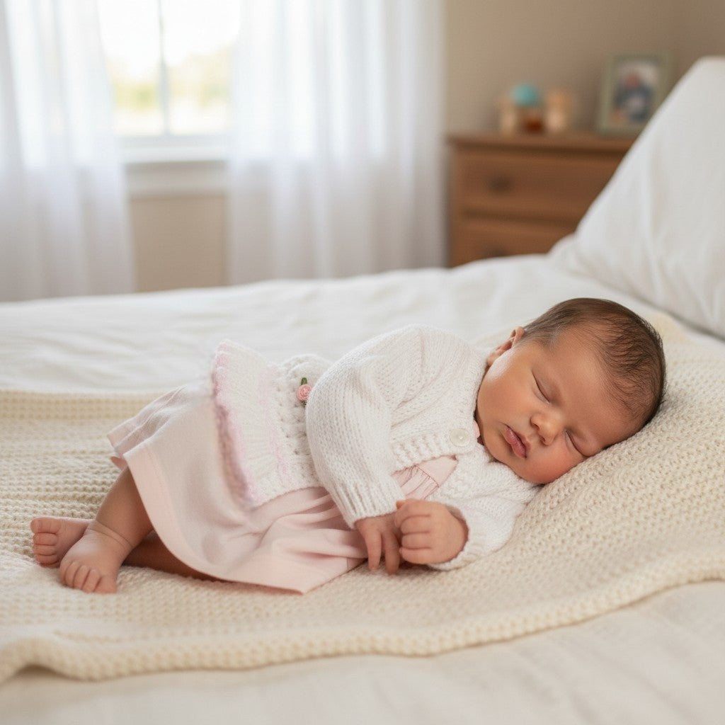 Adorable Knitted Baby Cardigan with embellishments  - Perfect for Little Ones!