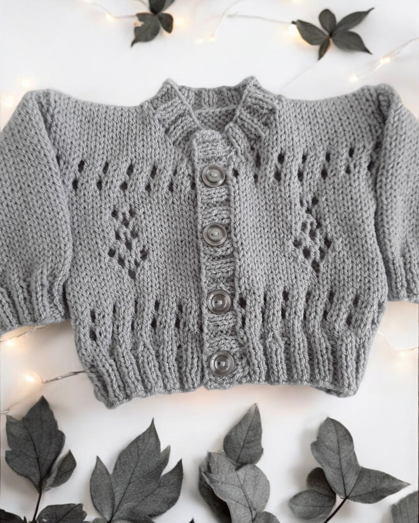 Adorable Knitted Baby Cardigan with Fun Design - Perfect for Little Ones!