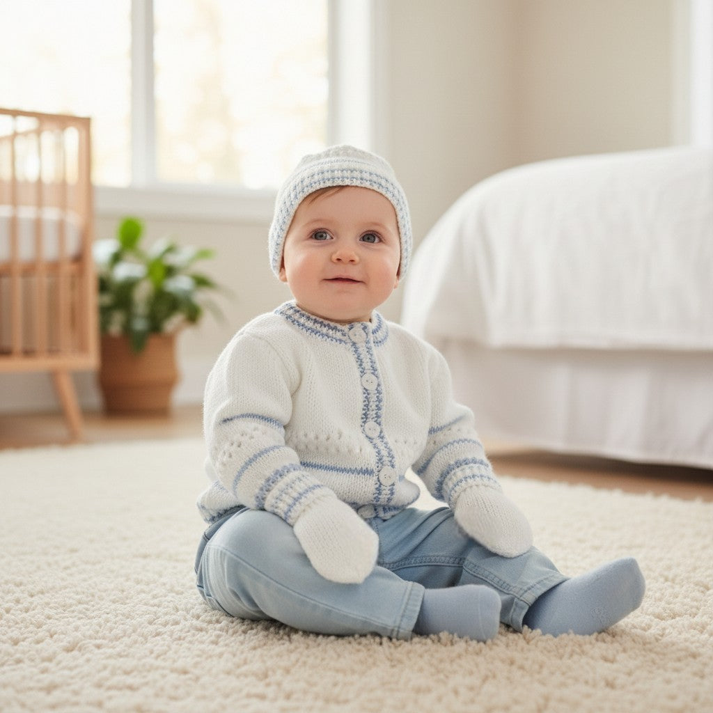 Colorful Striped Knitted Baby Set – Perfect for Newborns