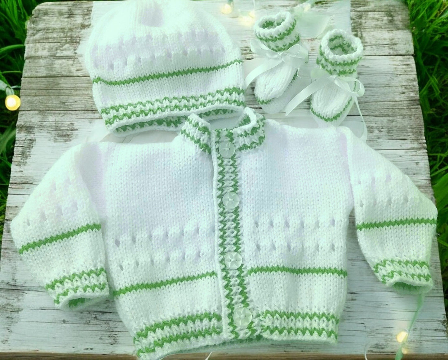 Colorful Striped Knitted Baby Set – Perfect for Newborns