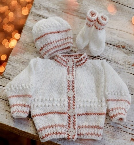 Colorful Striped Knitted Baby Set – Perfect for Newborns